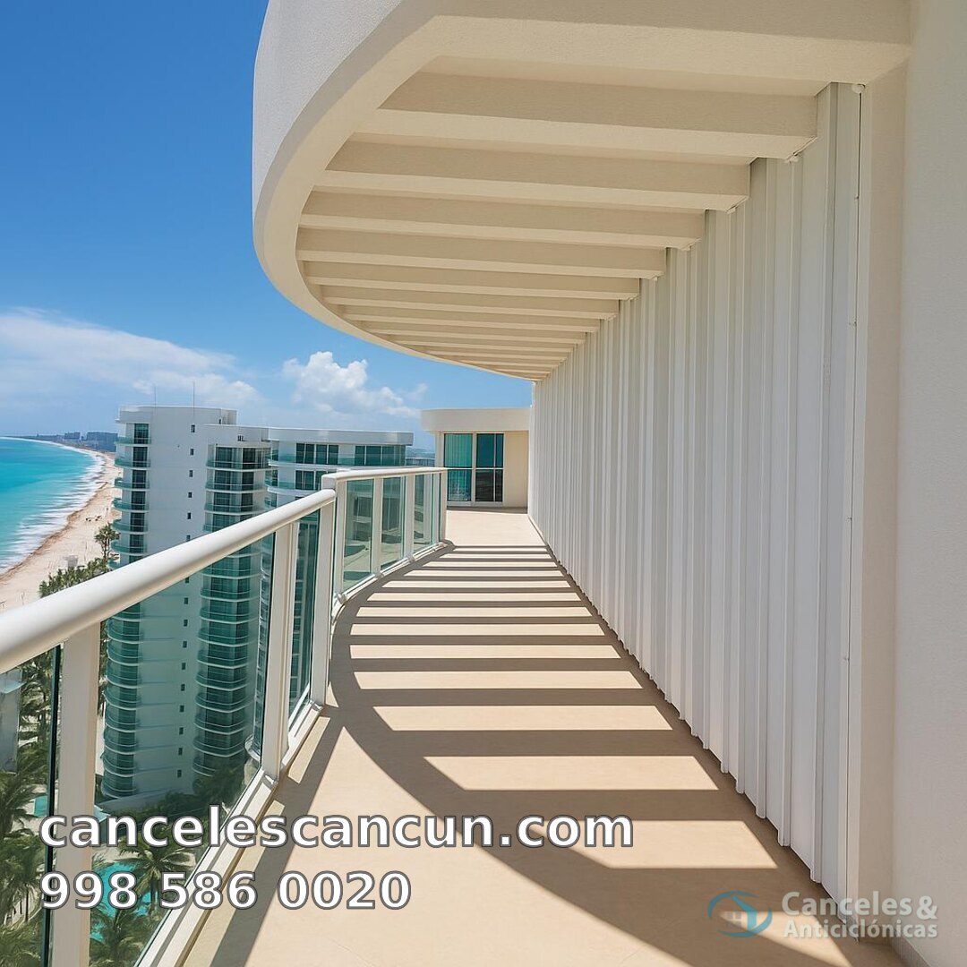 barandal exterior de cristal en Cancún: barandal exterior