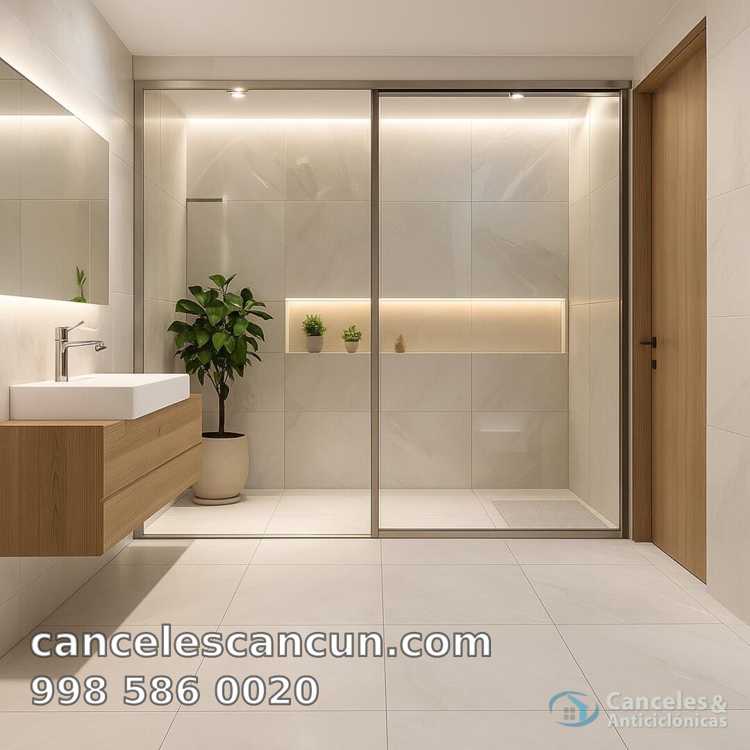 cancel corredizo de baño en Cancún: cancel bano corredizo