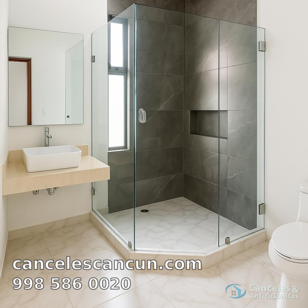 cancel corredizo de baño en Cancún: cancel bano corredizo