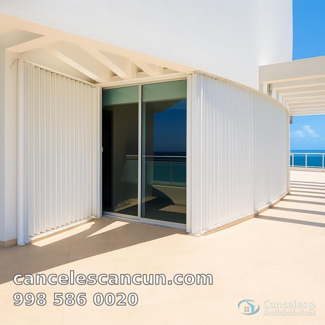 cortina antihuracán tipo acordeón en Cancún: cortina antihuracan acordeon