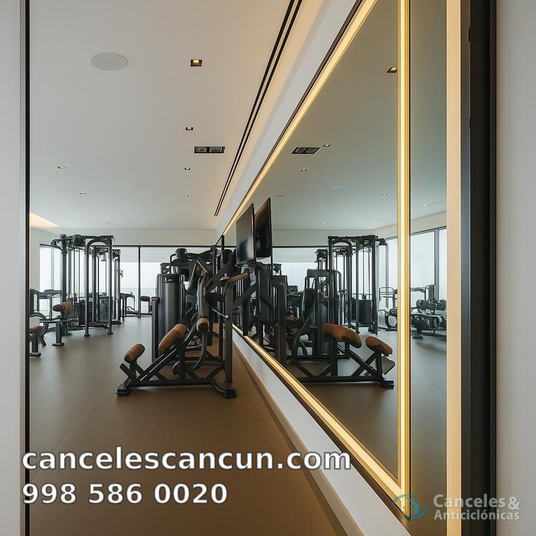 solución de cristal y aluminio en Cancún: espejo decorativo cancun jun2026