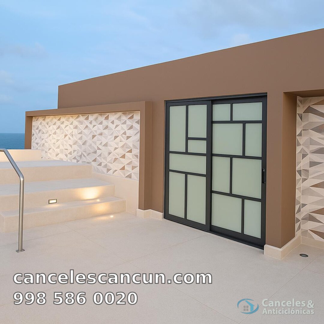 puerta de aluminio y cristal en Cancún: puerta aluminio cristal